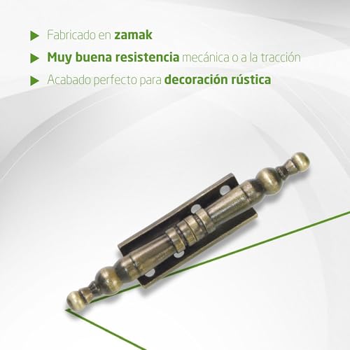 Miniatura 4 de Amig - Bisagra Desmontable Decorativa Con Remate - Fabricada En Zamak - Para Puertas Abatibles De Armarios Y Otros Muebles - Medidas 100 X 10 Mm - Acabado En Cuero