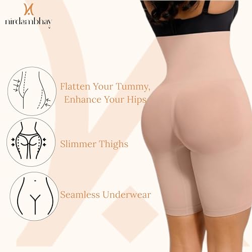 Image of Tummy Control Shapewear for Women, High Waisted Body Shaper Shorts Butt Lifting Panties Under Dress (Fit 28 to 38 Inch)