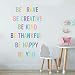 TOARTi Colorful Inspirational Lettering Quote Wall Decal-Be Brave, Be Creative, Be Kind, Be Thankful, Be Happy, Be You, Positive Quote Sticker for Classroom Kids Decoration