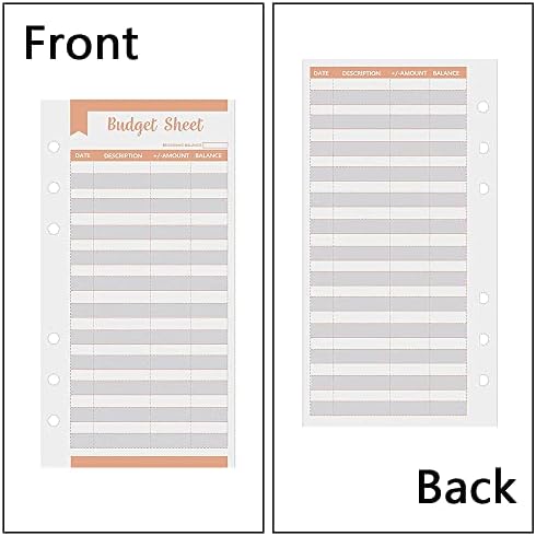 24 Pcs Expense Tracker Sheets 6 Hole Loose Leaf Papers Binder Notebook Refills Sets for Budgeting Wallet Planner (RC-024)