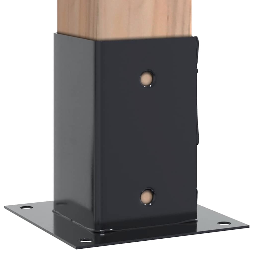 Pfostenträger Quadrat 91x91 mm Pulverbeschichteter Stahl 12 Stk. Anthrazit für Zaunpfosten, Terrasse, Garten, Holzzaun, Metall, Einbetonieren, Montage, Befestigung, Stütze