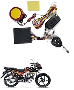 Qiisx Tubeless Motorcycle/Bike Alarm Security System Button Remote Key Anti-Theft Alarm with Dual Remote Control for Mahindra Centuro Rockstar