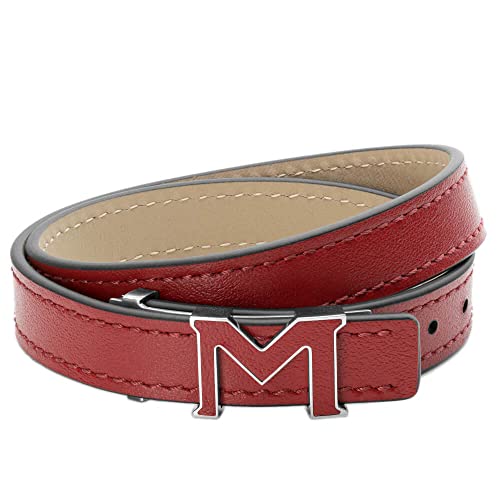 Image of Montblanc Bracelet M-gram Leather Insert Red 129501 Brand, one size, Metal, No Gemstone