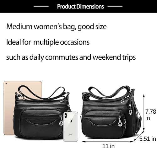 Crossbody Bags for Women Travel,Trendy Vegan Leather Multi Pocket Ladies Handbags,Shoulder Purses,Gifts For Women3