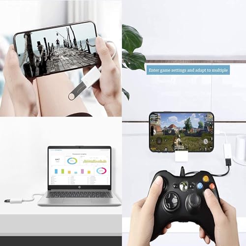 Image of USB-C to USB Adapter for iPhone 15 Pro Max MacBook Pro Air 2023 iMac iPad Mini Pro, Apple MFi Certified USB OTG Cable Converter Support Camera, Card Reader, USB Flash Drive, MIDI Keyboard (White)