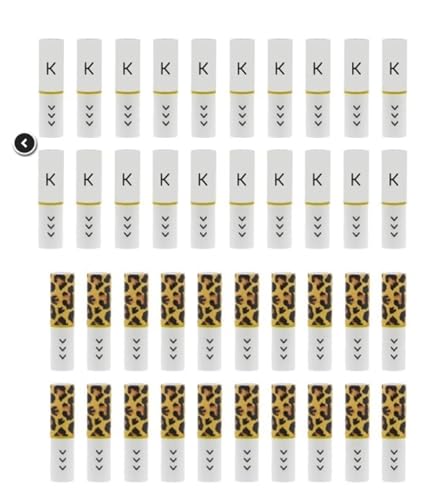 KIWI Lot de 40 Coton tips de remplacement pour KIWI (Sans E-liquide, Sans nicotine ni tabac) (motif :Léopard et blanc classique)