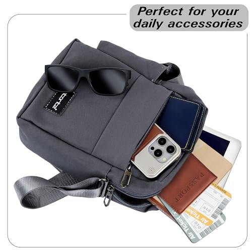 Image of Storite 10 Inch Stylish Padded Mini Sling Crossbody Bag for Men and Women, Small Passport Travel Sling Bag With Water Bottle Pocket