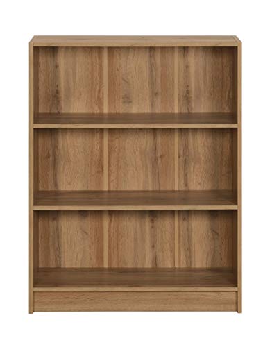 Image of DeckUp Plank Muvo 3-Shelf Engineered Wood Book Shelf and Display Unit (Wotan Oak, Matte Finish)