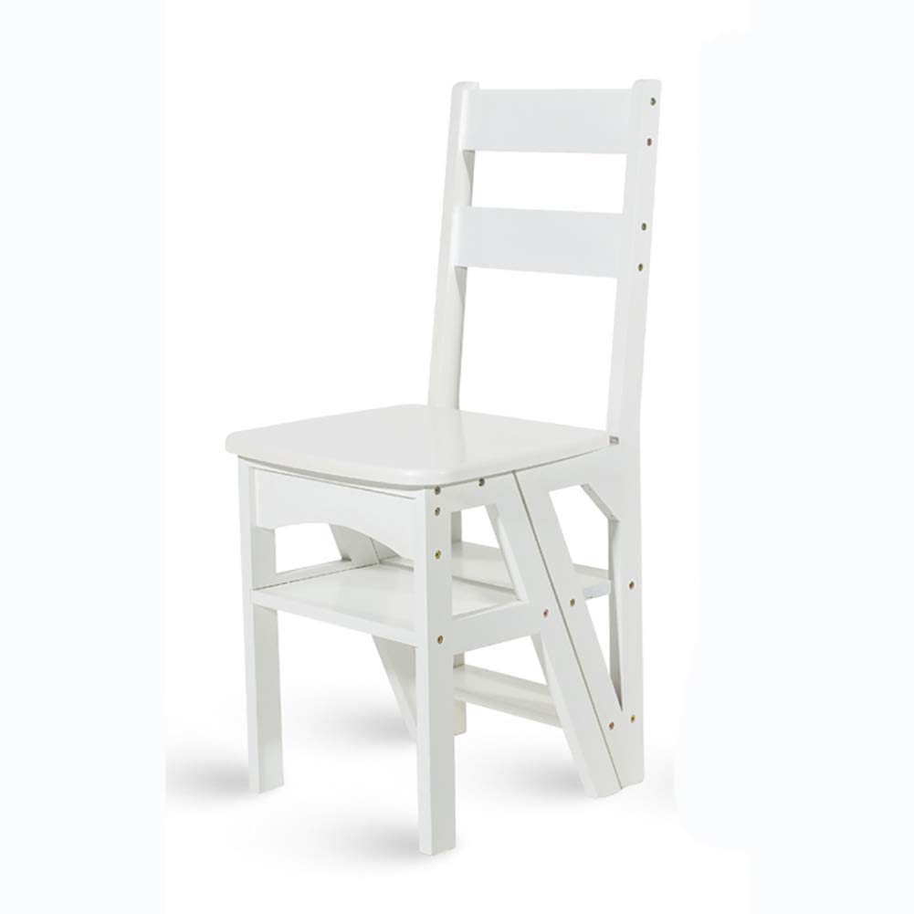 Escabeau en bois à double usage en bambou blanc pour la maison chaleureuse