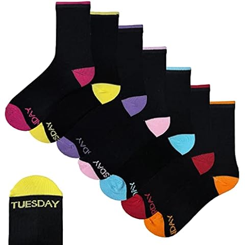 The Essentials Wardrobe Ladies FCO 7 Pack Socks - DOTW - UK 4-8/EU 37-42 Cover