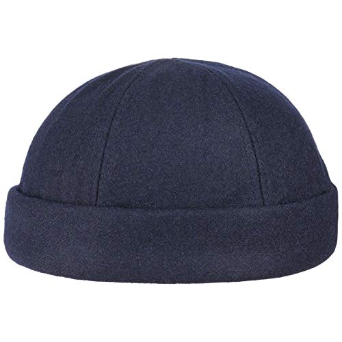 Lipodo Gorro Docker Portuario en Color Negro - Estrecho y apreciado como Accesorio para la Cabeza por los estibadores - como Gorro de Invierno y Gorro Marinero Azul Oscuro Talla única