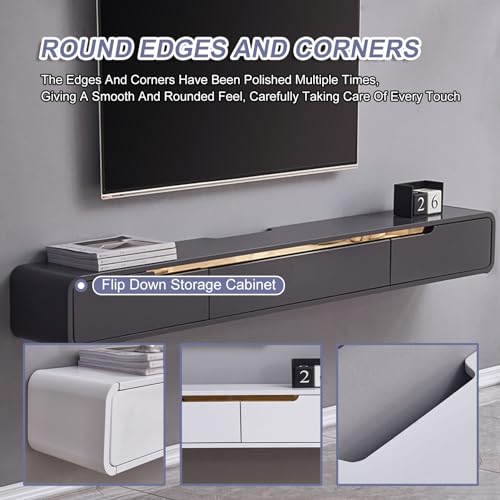 Meuble TV suspendu blanc 120 cm au design moderne d'exception