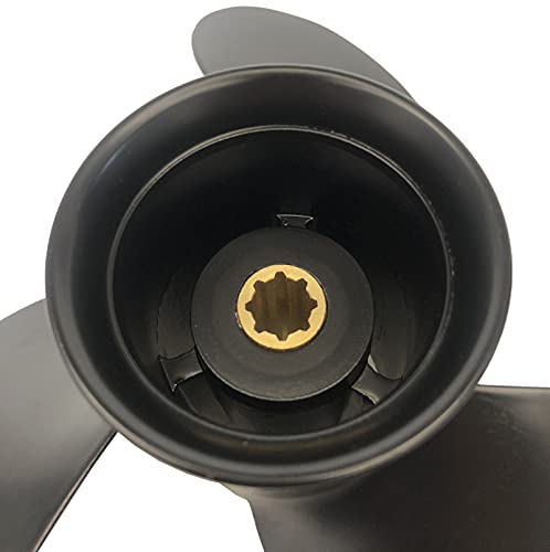 Image of Boat Outboard Propeller for Mercury 6-15HP 8 Spline Tooth 48-828156A12 Aluminium Alloy Marine Engine Propeller 9 x 9 Black 3 Blade