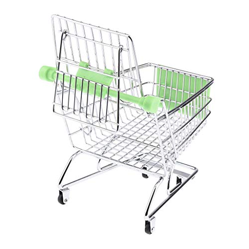 Mini Shopping Cart Miniature Supermarket Handcart Shopping Utility Cart Storage Toy For Kids - Green #TOP1