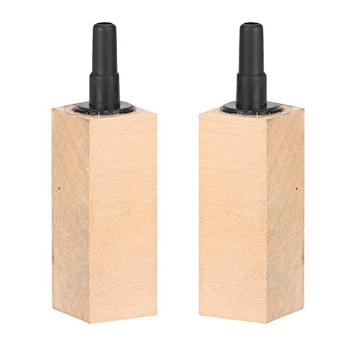 Image of TOPINCN 2Pcs Set Wooden Air Bubble Stone Diffuser, Air Pump Accessories Air Stone Cylinder Fine Bubbles for Aquarium Fish (L)