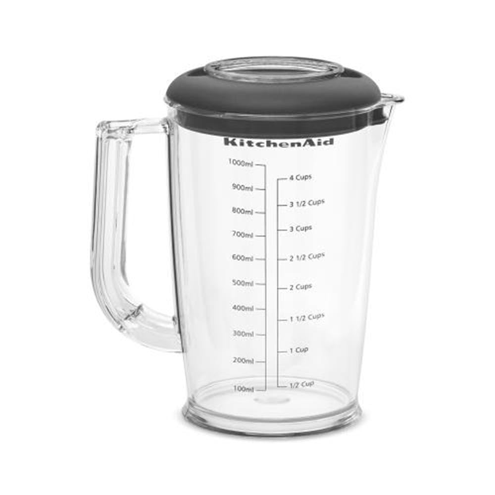 KitchenAid Batidora de Mano Clásica, Velocidad Variable 8250–11600 RPM, Mezcla, Tritura, Emulsiona y Espuma, Brazo y Protector Extraíbles, Vaso 700ml sin BPA, Diseño Ligero, Onyx Black