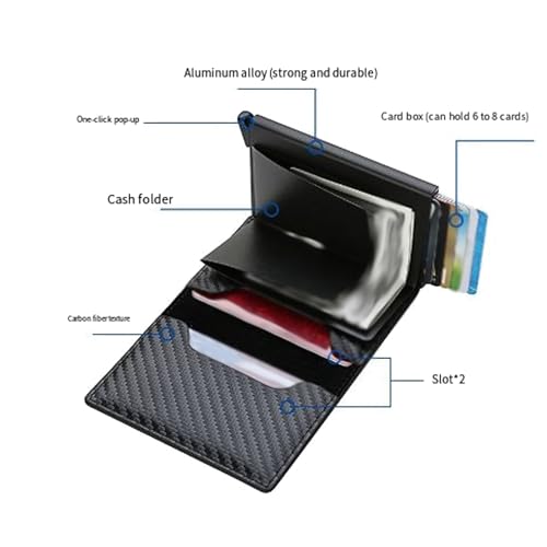 Simpltoggl™ Wallet, Simplofficial Simpltoggl™ Walle, Cowhide Vintage Wallet Men, Auto Pop Up Wallets, Anti-theft (Black)2