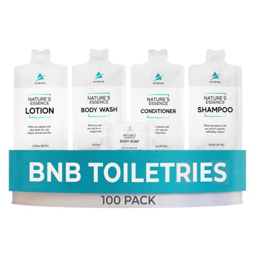100 Hotel Soap & Bulk Toiletries Packets - Travel Essentials for BnB Hosts & Guests - Hotel Shampoo & Conditioner Supplies for Guests Hotel Toiletries Bulk Set Mini Bulk Travel Size Toiletries