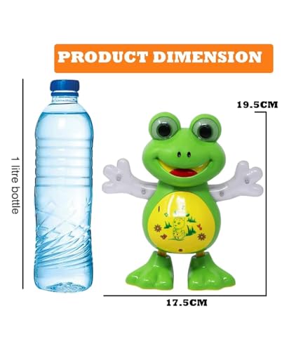 Image of LED Flashing Light and Music Toys for Kids 1+ to 5+ Year | Babies Real Actions Best Birthday Christmas Gift Indoor Fun Activities (Frog)