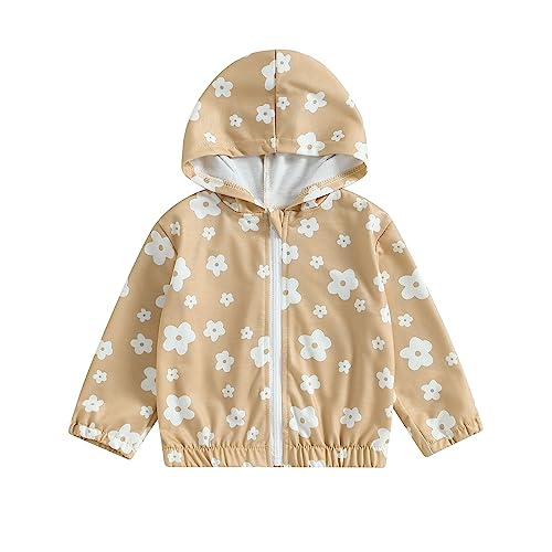 Image of Cevoerf Toddler Baby Boy Girl Fall Clothes Outwear Zipper Hooded Sweatshirt Jacket Lightweight Windbreaker Jackets