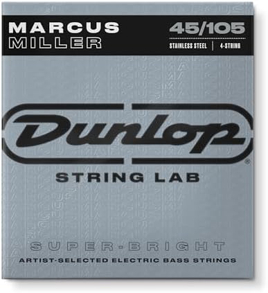 Dunlop DBMMS45105 Marcus Miller Super Bright Bass Strings, Medium.045-.105, 4 Strings/Set