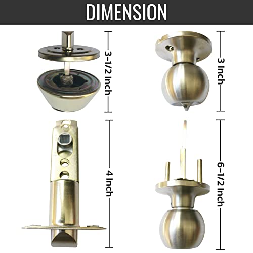Nu-Set Lock | Single Cylinder Deadbolt Keyed Alike Lock & Door Knob Combo | 6 Pack Door Knob & Deadbolt Lock Set | Home Improvement & Door Hardware (Antique Brass) #TOP1