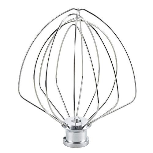KN256WW 6-Wire Whip Attachment Fits for 6 Quart Bowl-Lift Stand Mixer Accessory Replacement, Egg Cream Stirrer, Cakes Mayonnaise Stainless Steel Whisk Replaces KV25,KV26,KP26(M1X),KT26