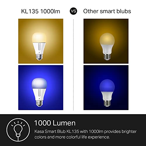 Kasa Smart Light Bulbs, 1000 Lumens High Brightness, 16M Color Changing, Dimmable Smart WiFi Light Bulb, Compatible with Alexa and Google Home, A19, 2.4GHz Wi-Fi only, No Hub Required, KL135(4-Pack) by Kasa Smart - Image 4