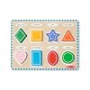 Melissa & Doug Shapes Wooden Chunky Puzzle (8 pcs) Color Matching Shape Sorter Toys for Toddlers Ages 2+ FSC Certified