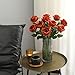 Veryhome 10pcs Artificial Rose Flower Bouquet Faux Rose with Stems for Wedding Arrangement, Bridal Bouquet, Centerpiece, Fake Faux Silk Flowers (Burnt Orange)