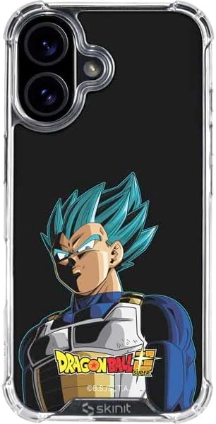 Skinit Clear Phone Case Compatible with iPhone 17 - Officially Licensed Dragon Ball Super Vegeta Design