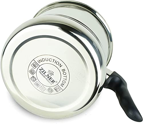 Foto von 2l Milchtopf mit Deckel, Kochtopf mit Pfeife, Puddingtopf aus Edelstahl, doppelwanding mit Bakelitgriff, Wasserbad Schmelztopf, Simmertopf, Butterschmelz, ZL-8703