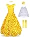 JerrisApparel Women's Princess Belle Costume Halloween Party Dress (4-6, Yellow)