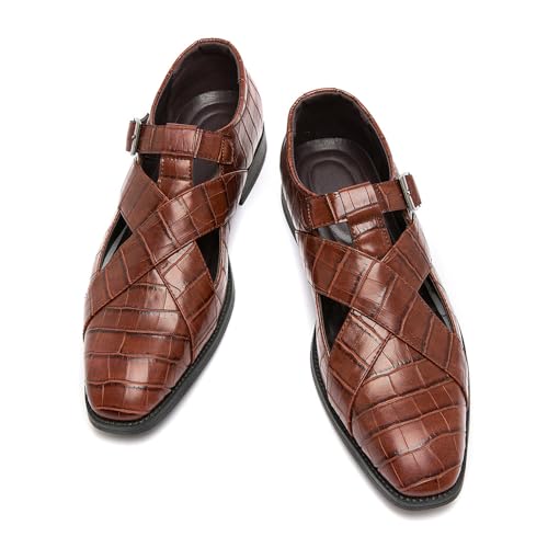 Men's Summer Business Casual Working Sandals Breathable Synthetic Leather Office Oxfords Shoes for Outdoor & Cocktail Party Dress Formal Shoes