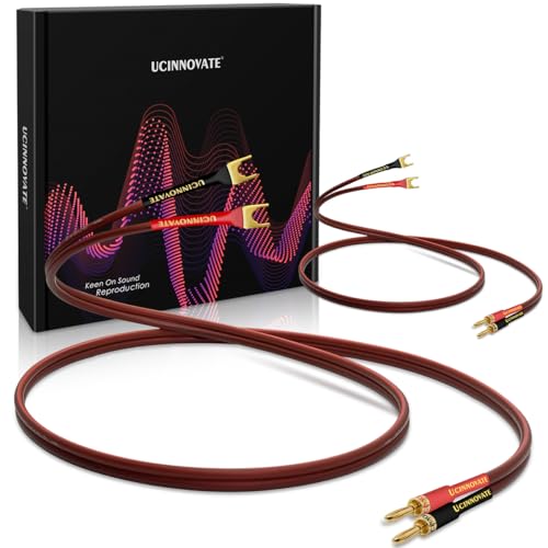 Lot de 2 câbles de haut-parleur HiFi OFC 14 AWG fiche banane vers pelle