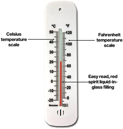 Accurate Room Thermometer 150mm For Use As Room Temperature Thermometer In The Home Office Garden or Greenhouse Easily Wall Mounted Wall Thermometer Indoor Outdoor