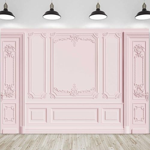 Fondo Fotográfico Rosa 7x5ft para Fotografía en Sala Vacía miniatura 1