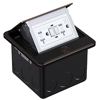 WEBANG Pop Up Floor Outlet Covers Box with 20 Amp Stainless Steel GFCI Tamper Resistant Rceptacle Outlet, Oil Rubbed Bronze