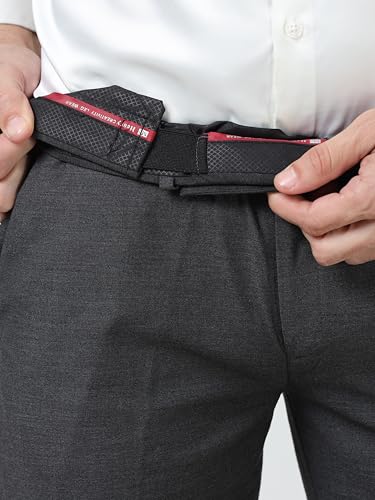 Image of Mc Henry Men's Solid Techno Flex 2-inch Waist Expandable Premium Luxurious Wrinkle Free Slim Fit Trousers
