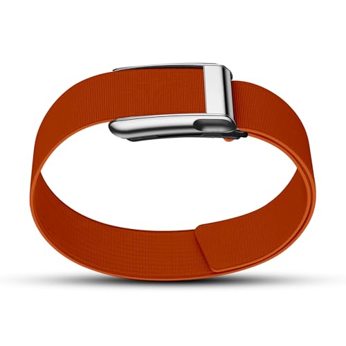 Dado HydroKnit Waterproof Bicep Nylon Sport Band Compatible with WHOOP 5.0 One Peak and Life | Elastic and Comfortable Strap for Active Lifestyles (Orange - Shiny Silver Life/MG)