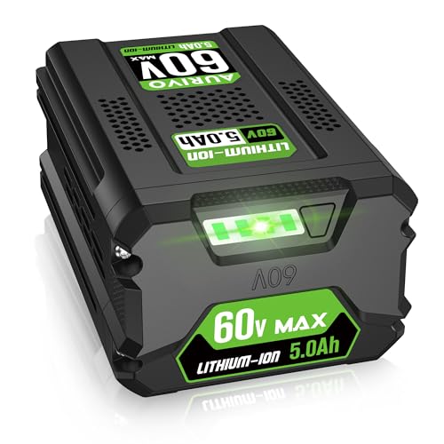 AURIVO 5.0Ah Battery Replacement for Greenworks 60V Battery 300Wh 1200+ Cycles Fits 75+ Greenworks 60V Tools Lawn Mower Blower Trimmer LB605 Battery