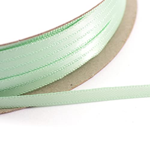 Vaessen Creative Satin Ribbon, Pastel Green, 6mm x 10m, Elegant Shine for Card Making Scrapbooks