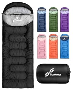 Sportneer Sleeping Bag for Adults & Kids, Cold Weather & Warm Waterproof Camping Sleeping Bag, Compact Portable for Camping Hiking & Travel