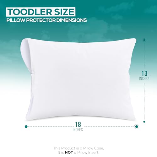 Utopia Bedding Set of 4 Waterproof Pillow Protectors with Toddler Size (White), Ultra Soft Pillow Covers, Bed Bug and Dust Mite Proof Pillow Encasements, Moisture Wicking Pillow Cases