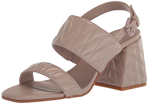 Image of Karl Lagerfeld Paris womens Sarina Quilted Open Toe Leather Heeled Sandal