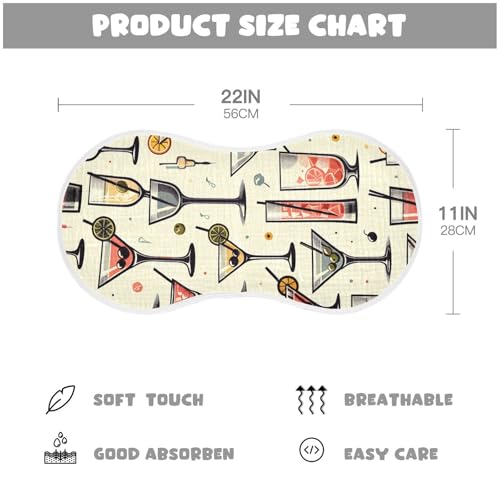 4 Pack Baby Burp Cloths, Soft Absorbent Burping Cloths for Babies, Cotton Milk Spit Up Rags, Large Size for Newborns, Baby Boys and Girls (Tropical Juicy Cocktails)4