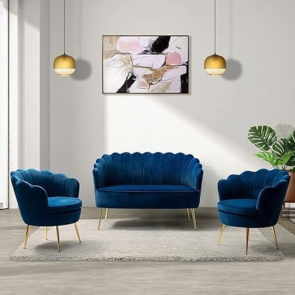 HAVEN CRAFT 3 Piece Velvet Living Room Furniture Set, Including