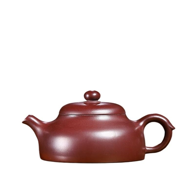 Tetera hecha a mano de 230 ml de arcilla morada, tetera hecha a mano, mineral crudo, berenjena, zisha, té para preparar té de hojas