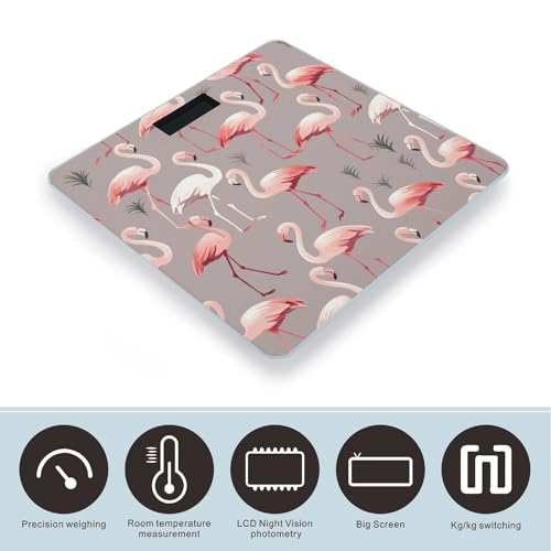 Báscula digital de baño inteligente con diseño Pink Flamingo miniatura 3