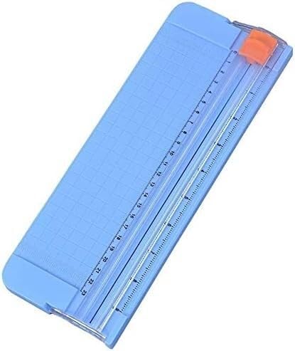 小型 A4 手動ペーパーカッター 家庭用請求書ラベルカッター 写真カット ポータブル (色: ブルー)